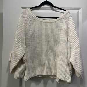 Free People Cream Knit Sweater